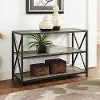 BS40XMWAG Driftwood X-Frame Metal and Wood Media Bookcase
