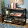BS40XMWDW Dark Walnut X-Frame Metal and Wood Media Bookcase - Walker Edison