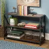 BS40XMWDW Dark Walnut X-Frame Metal and Wood Media Bookcase