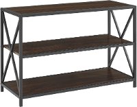 Dark Walnut X-Frame Metal and Wood Media Bookcase-3