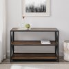 Rustic Oak X-Frame Metal and Wood Media Bookcase-2