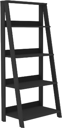Black Wood Ladder Bookcase-2