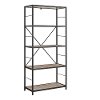 Driftwood Rustic Metal and Wood Media Bookshelf -3