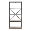 Driftwood Rustic Metal and Wood Media Bookshelf -4