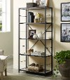 Driftwood Rustic Metal and Wood Media Bookshelf