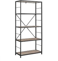 Driftwood Rustic Metal and Wood Media Bookshelf-3