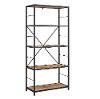 Barnwood Rustic Metal and Wood Media Bookshelf -3