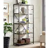BS60RMWBW Barnwood Rustic Metal and Wood Media Bookshelf