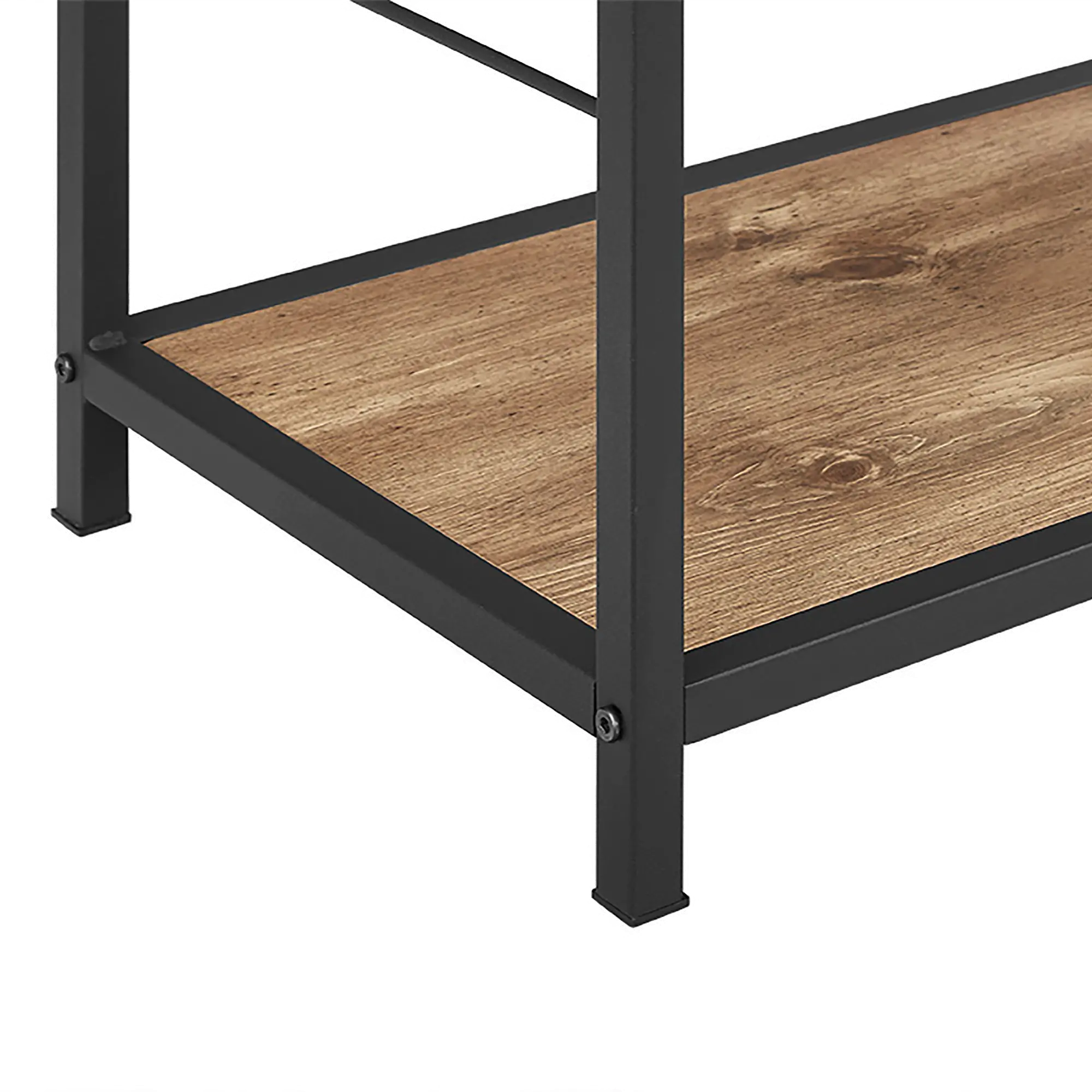 BS60RMWBW Barnwood Rustic Metal and Wood Media Bookshelf-4
