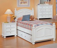 Classic Eggshell White 4 Piece Twin Bedroom Set - Cape Cod