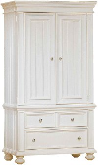 Classic Eggshell White Armoire - Cape Cod