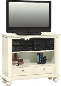 Classic Eggshell White Media Bookcase - Cape Cod
