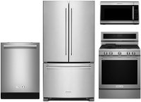 KIT KitchenAid 4 Piece Kitchen Appliance Package with Gas Range with EvenHeat - Stainless Steel
