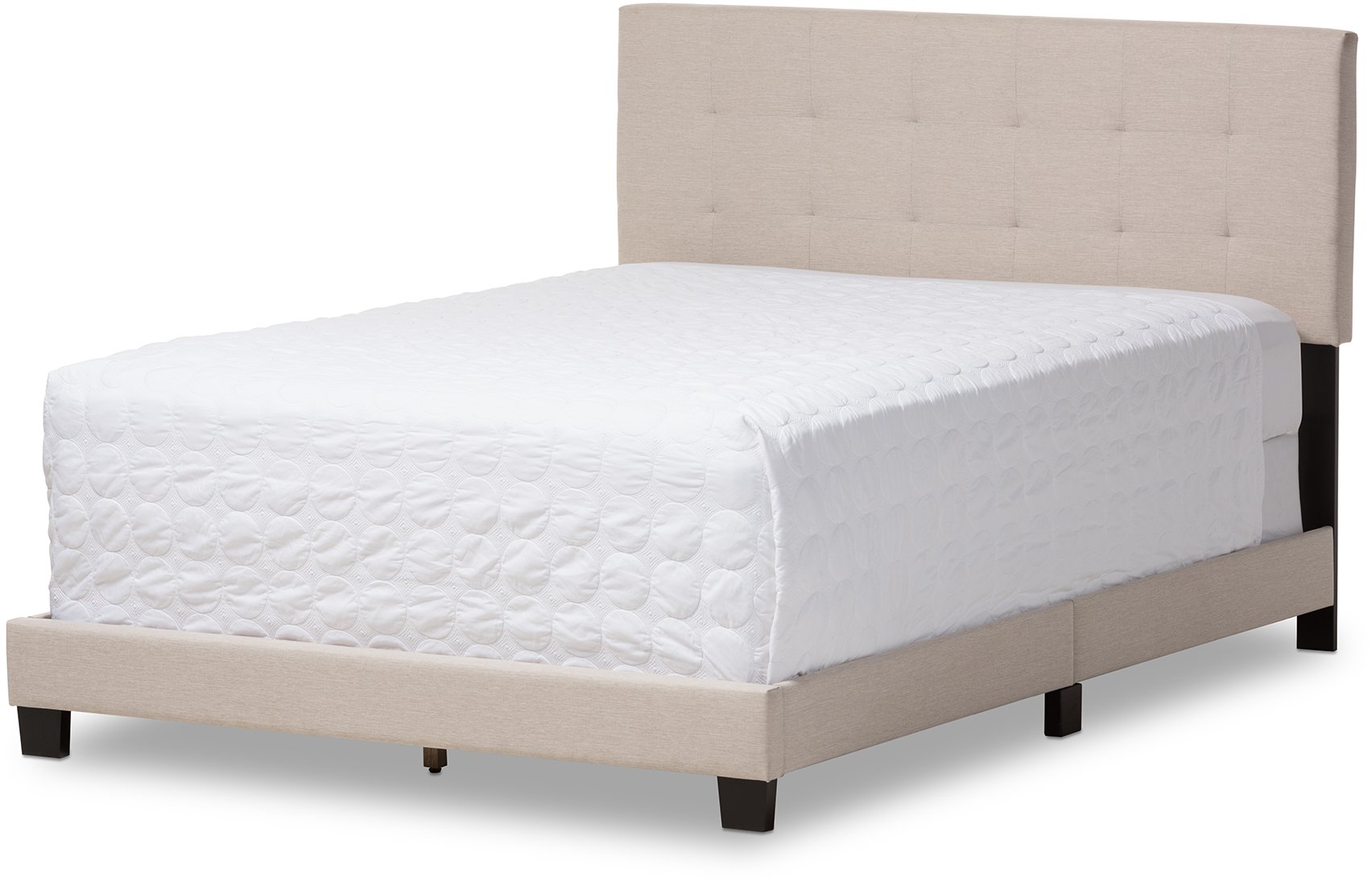 Contemporary Beige Full Upholstered Bed - Brookfield-3