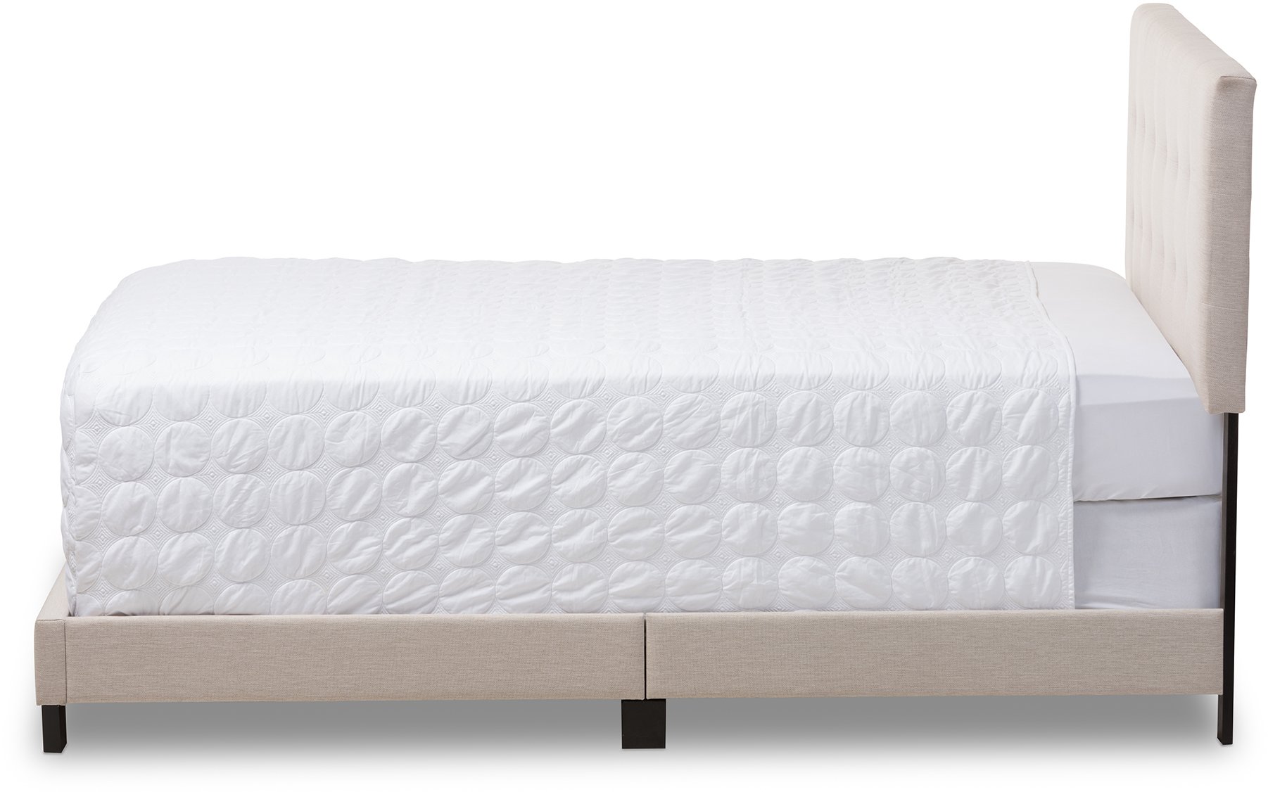 Contemporary Beige Full Upholstered Bed - Brookfield-4