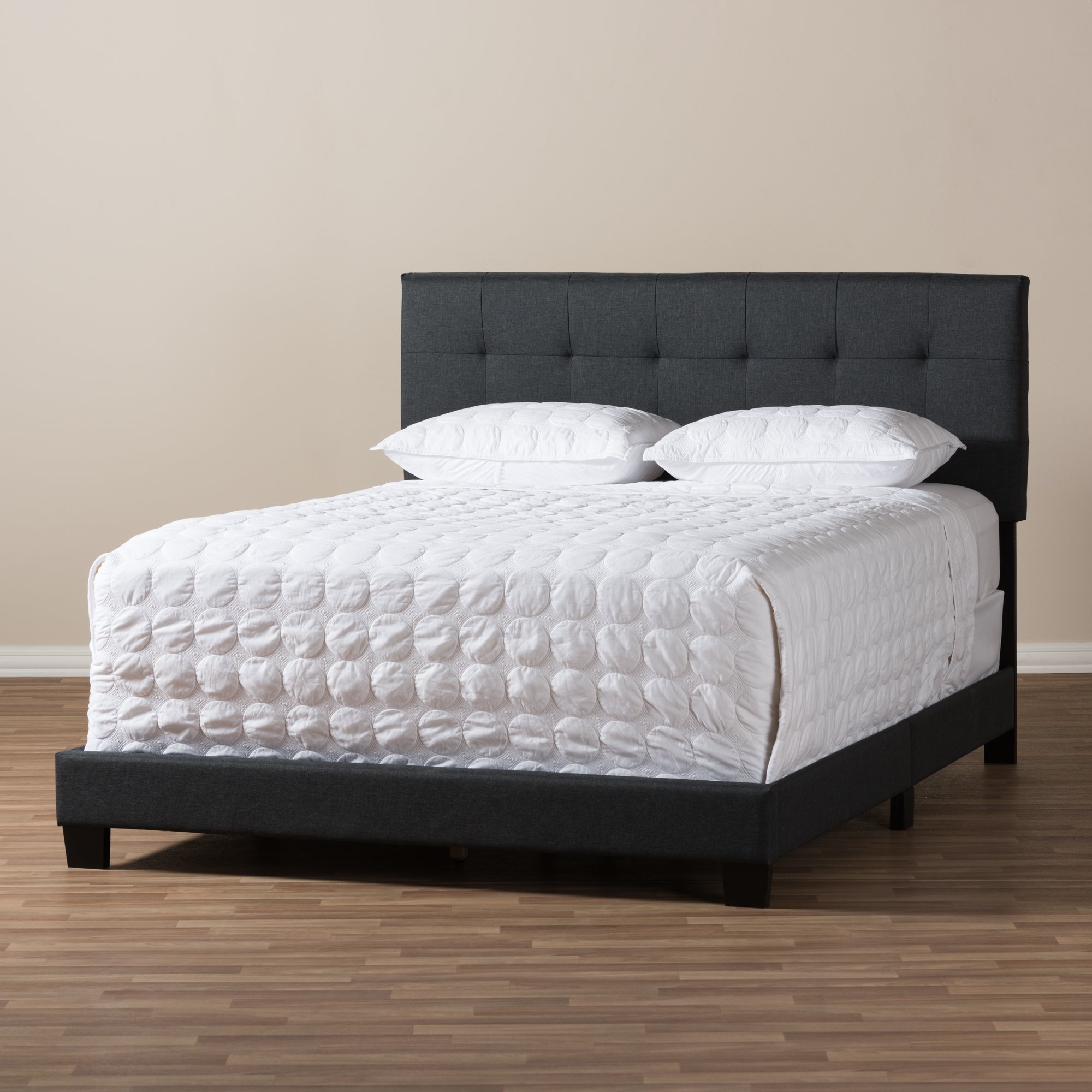 Contemporary Charcoal Gray Full Upholstered Bed - Brookfield-2