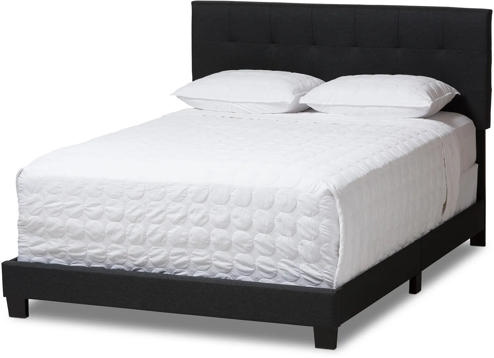 Contemporary Charcoal Gray Full Upholstered Bed - Brookfield-3