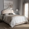 136-7436-RCW Classic Contemporary Light Beige Full Upholstered Bed - Lexi