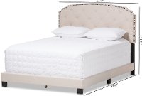 136-7436-RCW Classic Contemporary Light Beige Full Upholstered Bed - Lexi-2