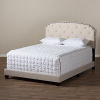 136-7436-RCW Classic Contemporary Light Beige Full Upholstered Bed - Lexi-7