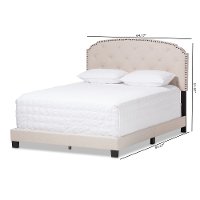 136-7437-RCW Classic Contemporary Light Beige Queen Upholstered Bed - Lexi-2