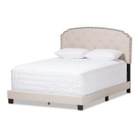 136-7437-RCW Classic Contemporary Light Beige Queen Upholstered Bed - Lexi-8