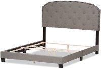 136-7440-RCW Classic Contemporary Light Beige Queen Upholstered Bed - Lexi-5