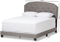 136-7440-RCW Classic Contemporary Light Beige Queen Upholstered Bed - Lexi-8