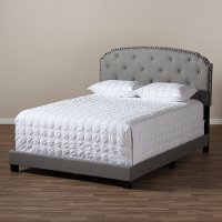 136-7441-RCW Classic Contemporary Light Gray King Upholstered Bed - Lexi-7