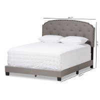 136-7441-RCW Classic Contemporary Light Gray King Upholstered Bed - Lexi-8