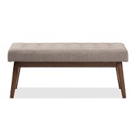 140-7563-RCW Mid Century Modern Light Gray Bench - Elia-3