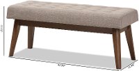 140-7563-RCW Mid Century Modern Light Gray Bench - Elia-7