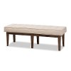 140-7568-RCW Mid Century Modern Light Beige Large Upholstered Bench - Lucca