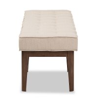 140-7568-RCW Mid Century Modern Light Beige Large Upholstered Bench - Lucca-3