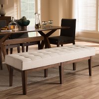140-7568-RCW Mid Century Modern Light Beige Large Upholstered Bench - Lucca-6