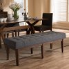 140-7567-RCW Mid Century Modern Dark Gray Large Upholstered Bench - Lucca