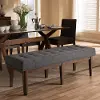 140-7567-RCW Mid Century Modern Dark Gray Large Upholstered Bench - Lucca