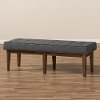 140-7567-RCW Mid Century Modern Dark Gray Large Upholstered Bench - Lucca-2