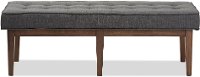 Mid Century Modern Dark Gray Large Upholstered Bench - Lucca-3