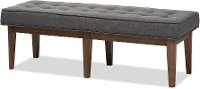 Mid Century Modern Dark Gray Large Upholstered Bench - Lucca-4