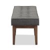 140-7567-RCW Mid Century Modern Dark Gray Large Upholstered Bench - Lucca-5