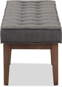 Mid Century Modern Dark Gray Large Upholstered Bench - Lucca-5