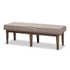 140-7566-RCW Mid Century Modern Light Gray Large Upholstered Bench - Lucca