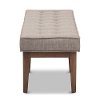 140-7566-RCW Mid-Century Modern Light Gray Large Upholstered Bench - Lucca-3
