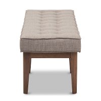 140-7566-RCW Mid Century Modern Light Gray Large Upholstered Bench - Lucca-3
