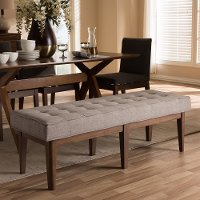 140-7566-RCW Mid Century Modern Light Gray Large Upholstered Bench - Lucca-6