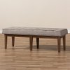 140-7566-RCW Mid-Century Modern Light Gray Large Upholstered Bench - Lucca-7