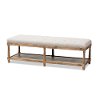 139-7607-RCW Classic Weathered Oak and Beige Linen Bench - Celeste-4
