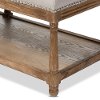 139-7607-RCW Classic Weathered Oak and Beige Linen Bench - Celeste-6