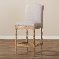 133-7375-RCW French Weathered Oak and Beige Bar Stool - Paige-2